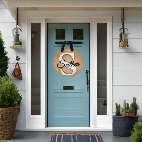 18" Personalized Last Name Front Door Hanger - Image 2