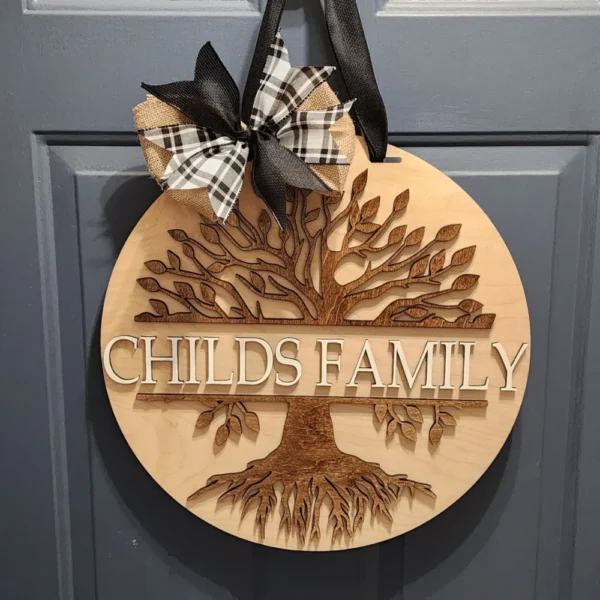 Personalized Tree Front Door Hanger - Image 4