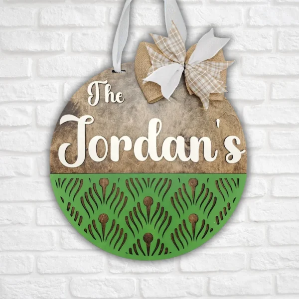 18" Personalized Last Name Front Door Hanger - Image 3