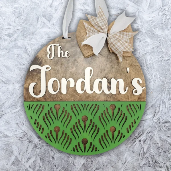 18" Personalized Last Name Front Door Hanger