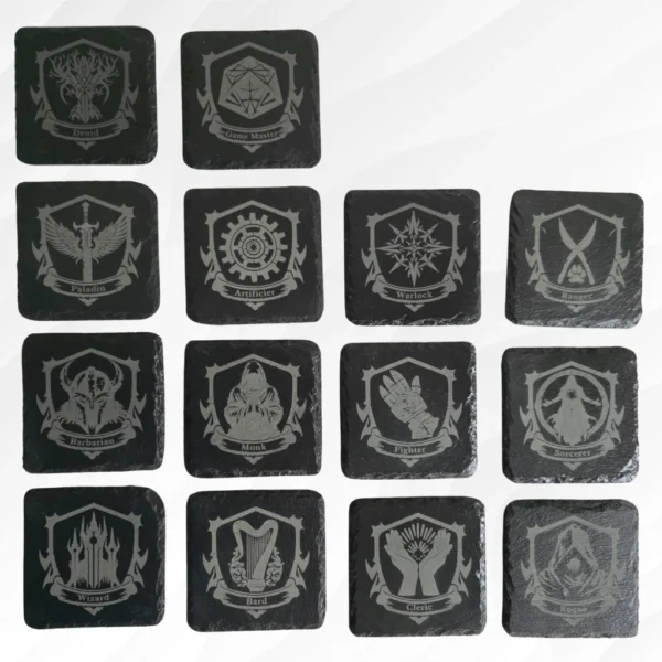 D&D Class Icons Slate Coaster set - Image 2