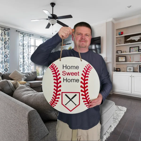 18" Baseball Front Door Sign - Image 2